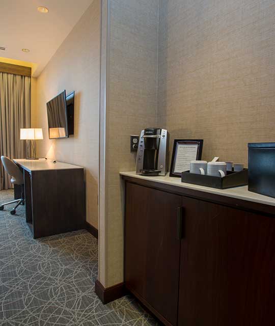 Desk in room at Inn at Water's Edge